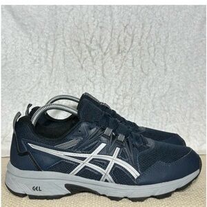 ASICS Men's Navy and White Athletic Shoes